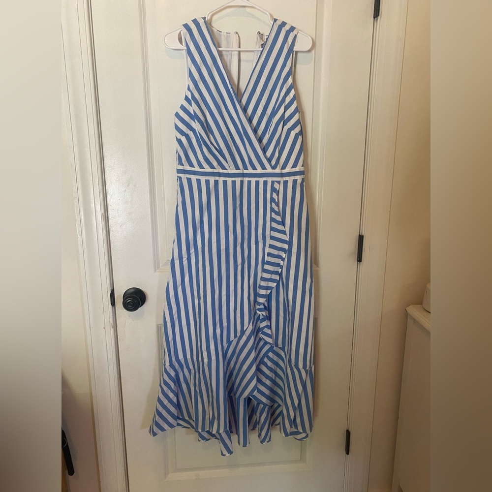 J crew ruffle v neck dress